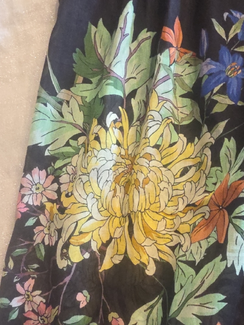 Johnny Was Metalli Note A-Line Black Swing Mini Dress with Multicolor Blooms XS - Picture 11 of 15